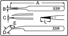 Fine tip tweezers diagram of dimensions