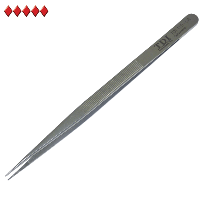 Allegro Diamond Tweezers Stainless Steel Black Fine Point Locking