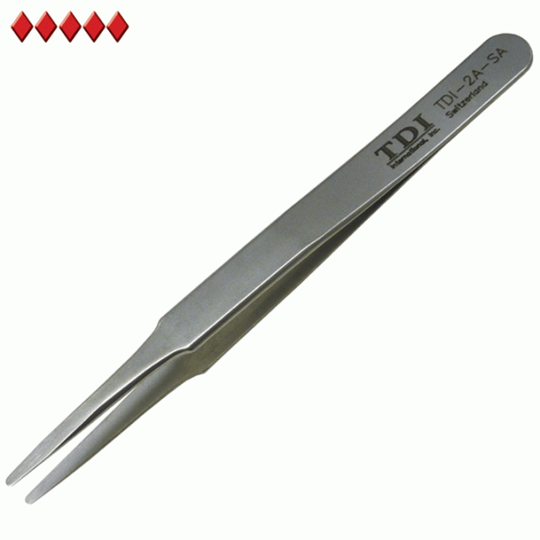 2a-sa style swiss tweezers with flat duckbill tips