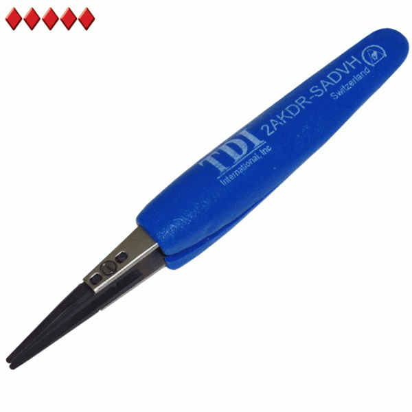 2a style ceramic tip tweezers with cushion grips