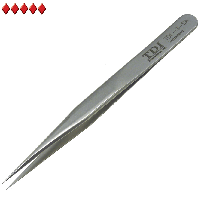 Allegro Stainless Medium Point Locking Diamond Tweezers