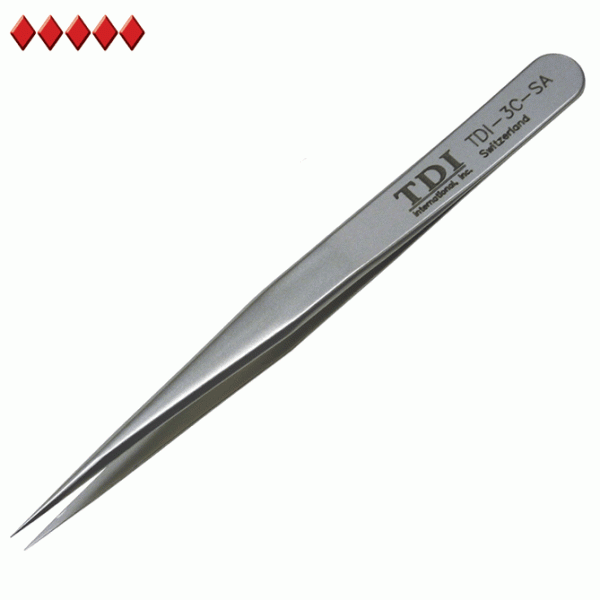 3C style swiss tweezers short with pointed tips