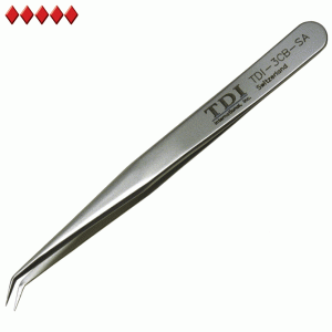 3CB style swiss tweezers with sharp bent tips