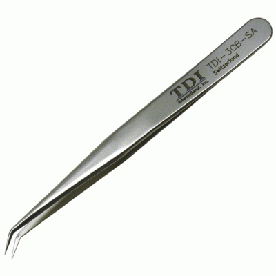 3CB style swiss tweezers with sharp bent tips