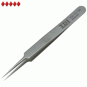 5 style swiss tweezers with very fine tips