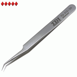 51S style swiss tweezers with extra fine bent tips