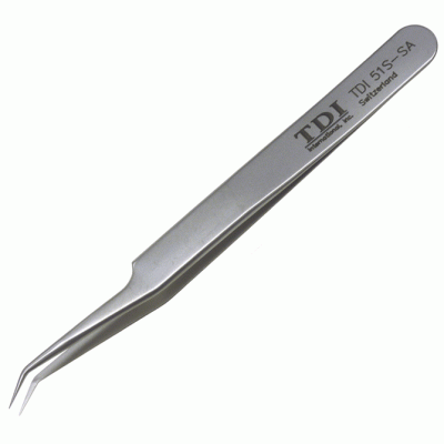 51S style swiss tweezers with extra fine bent tips 51S style swiss tweezers with extra fine bent tips