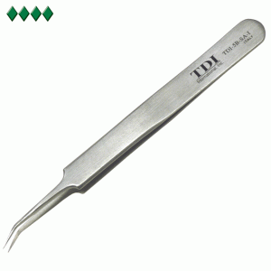 precision tweezers with very fine bent tips