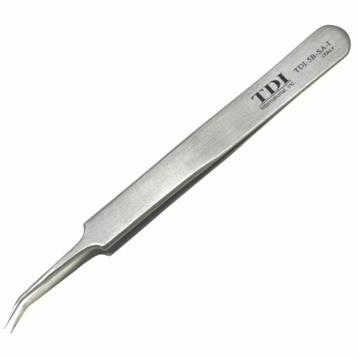 precision tweezers with very fine bent tips Precision tweezers with very fine bent tips