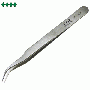 precision tweezers with very fine curved tips