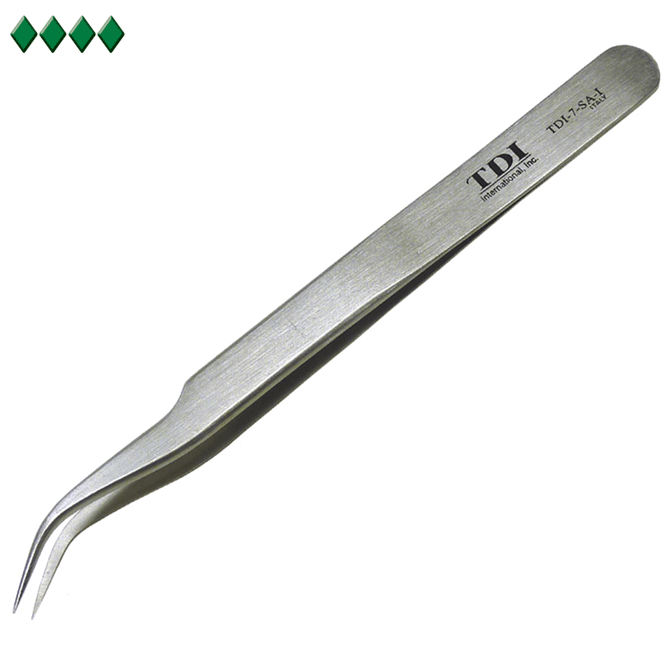 #TDI-7-SA-I Precision Italian Tweezers with Very Fine Curved Tips - Best  Value!