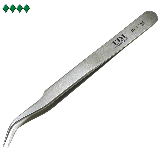 Stainless Steel Tweezers Curved Tip