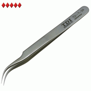 7 style swiss tweezers with curved fine tips