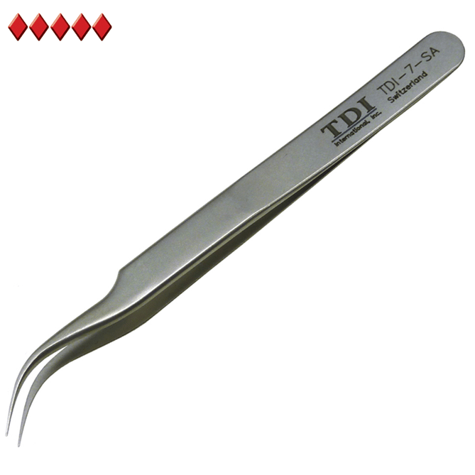 #TDI 7-SA High Precision Swiss Tweezers with Very Fine Curved Tips