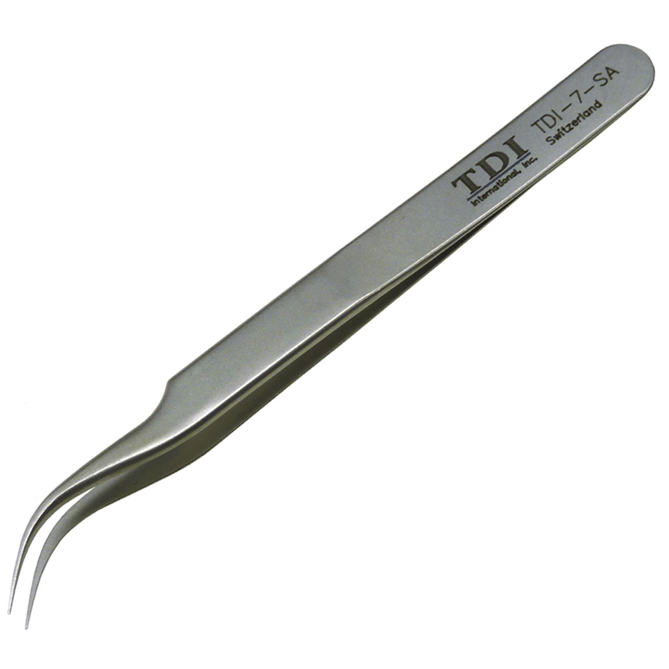 7 style swiss tweezers with curved fine tips