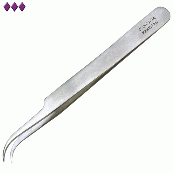 7 style economy tweezers with curved tips