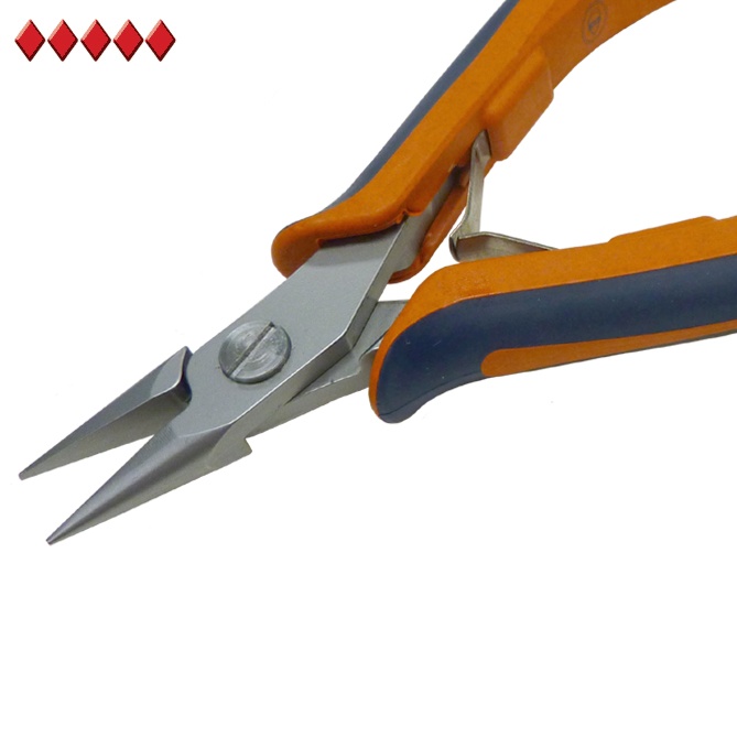 ESD-Safe Extra Long Needle Nose Pliers with Serrated Jaws and Blue Cushion  Grips, Carded, 6