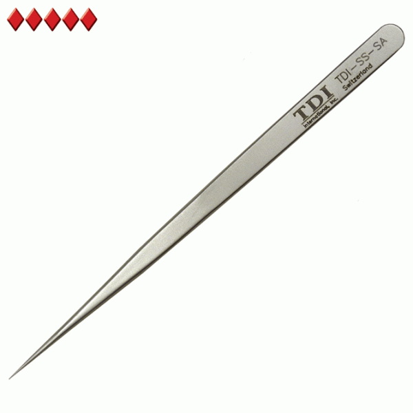 super slim tweezers, long & slender with pointed tips