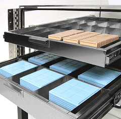 Waffle Pack Storage Desiccator with Stainless Drawers