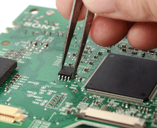 tweezers with circuit board