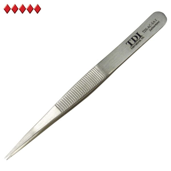 #TDI AC-SA High Precision Swiss Tweezers with Serrated Grips, Pointed Tips