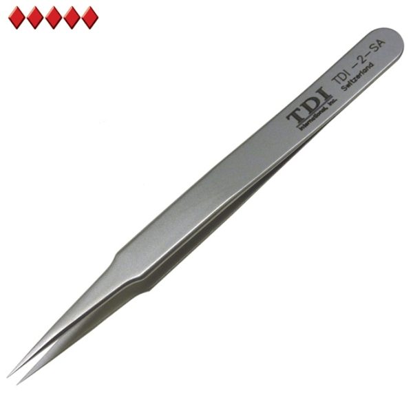 #TDI 2-SA High Precision Swiss Tweezers with Strong, Pointed Tips