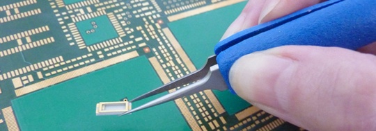 Cushion grip tweezers working