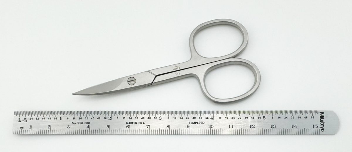 High Precision Scissors with Curved Round Tip