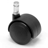 Black Hooded Polyamide Dual Wheel Casters