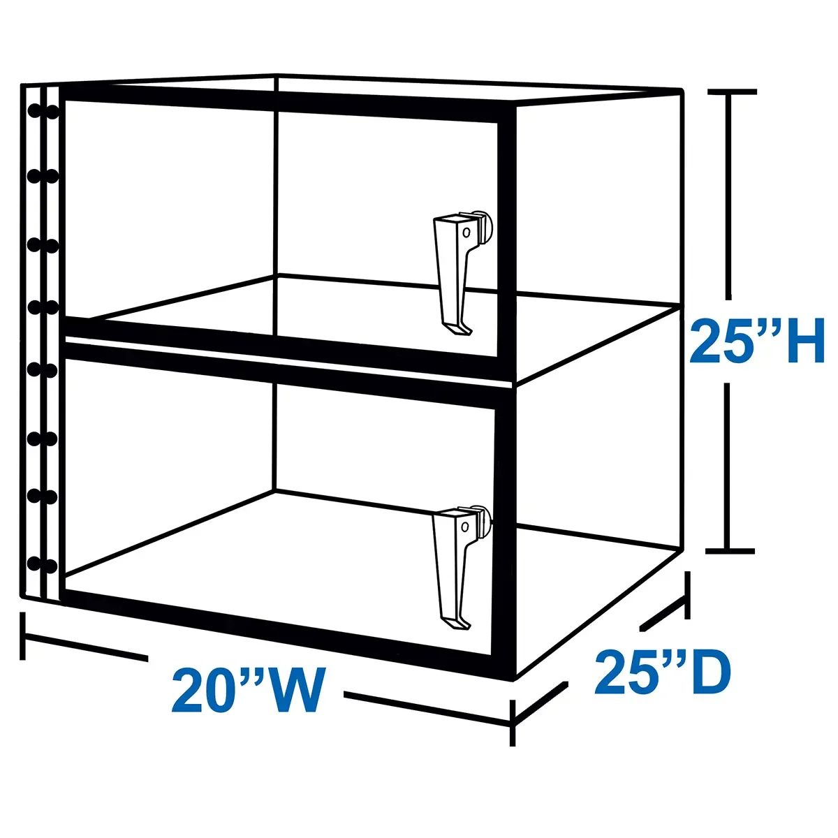 2 Door Waffle Pack Storage Desiccator Dimensions