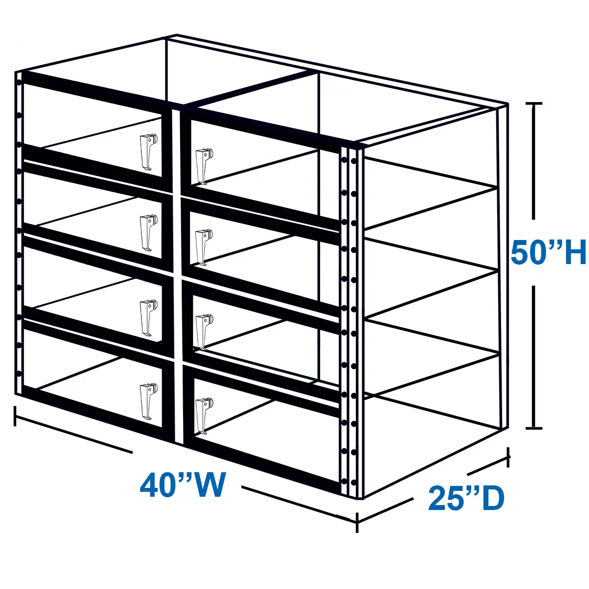 8 Door Waffle Pack Storage Desiccator